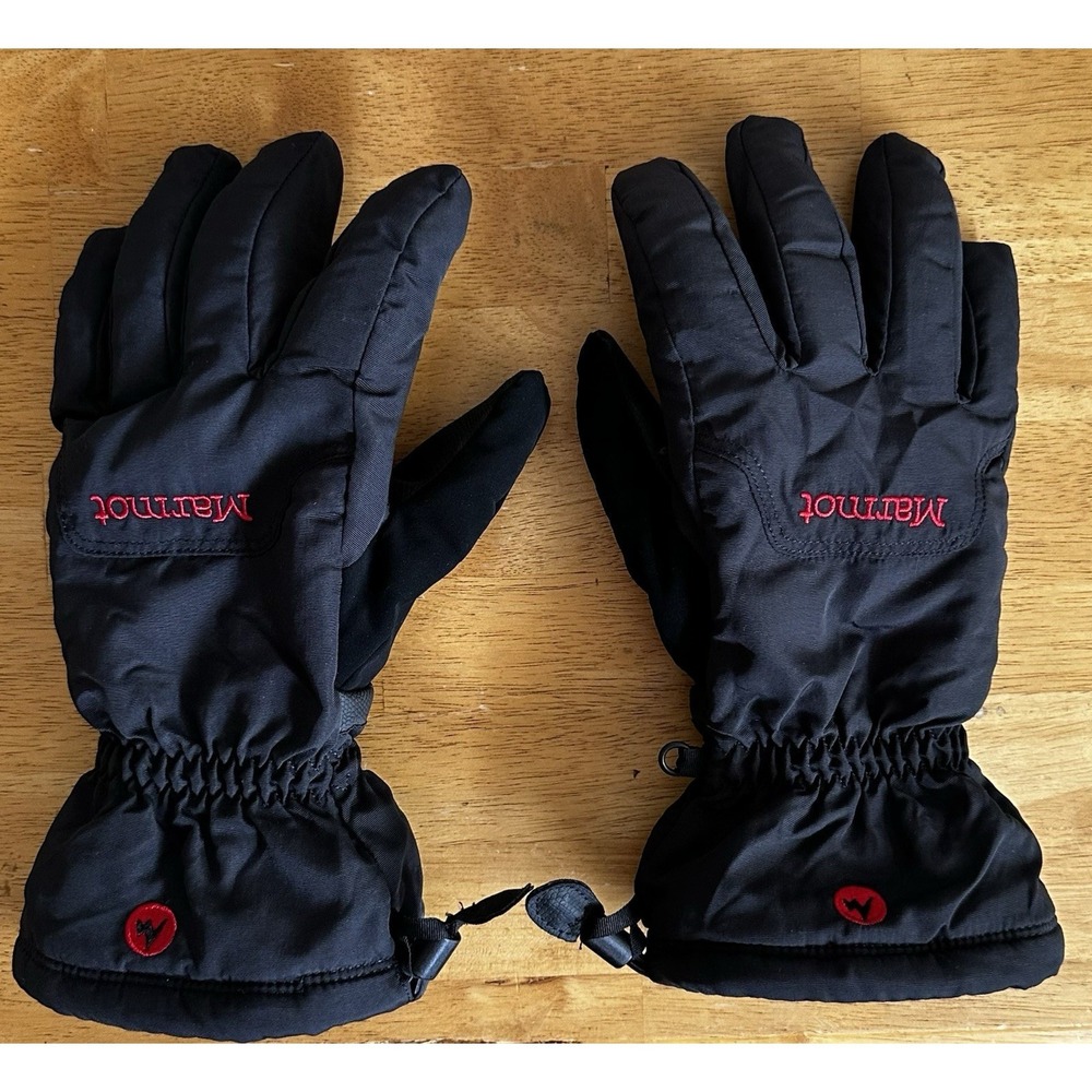 Marmot Men's Randonnee Insulated Winter Ski Gloves Medium Black Red Waterproof